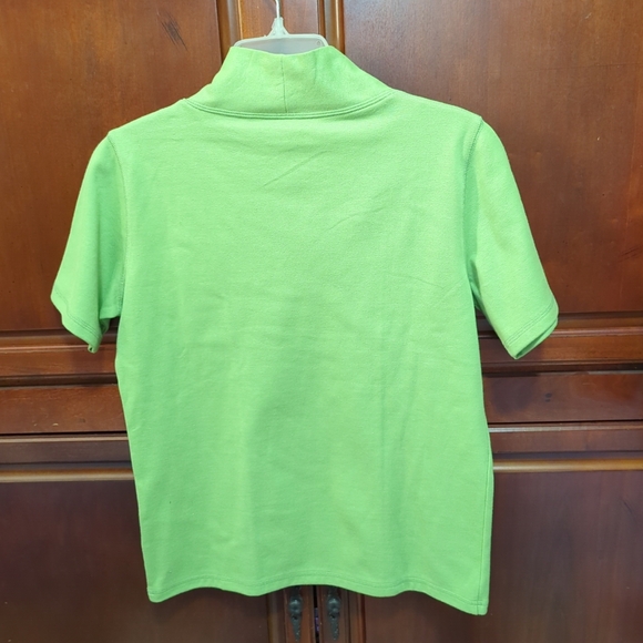 Hannah 💚💚 Sportswear Womens Size S Woven Short Sleeve Top Cotton/Spandex NWT - Picture 2 of 7